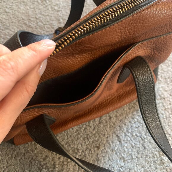 FOSSIL BROWN & BLACK SYDNEY SATCHEL - Picture 7 of 10